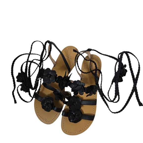 Tory Burch Blossom Gladiator Sandals Floral Shoes Flats Flip Flop  10 Slide - Picture 3 of 5